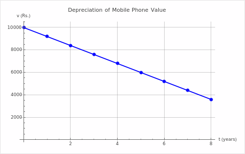 Two Depreciation Function Graph Introduction to Linear Polynomials NCERT Solutions Class 9 Ganita Manjari