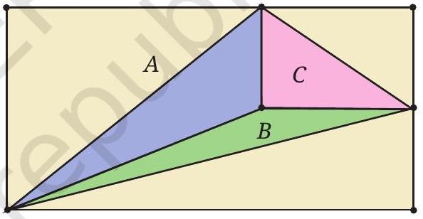 In Fig. 6.54, we see three triangles within a rectangle.The areas of ...